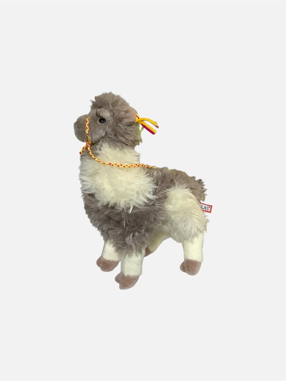 Plush Llama Dog Toy — Soft Gray & Cream Plush
